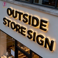 Letrero Comercial LED Personalizado, Letrero de Tienda con Letras Metálicas Doradas Brillantes, Letrero Luminoso para Exteriores Resistente al Agua