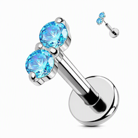 ASTM F136 G23 titane à la mode 18g sans fil pousser dans Labret Piercing lèvre boucles d'oreilles Labret oreille Cartilage conque Piercing
