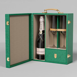 Caja de Madera y Cuero PU Vintage Elegante Hecha a Mano para Botellas de Vino, Licores, Whisky, Champán, Regalos - Product Image 3