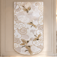Mosaïque murale de luxe personnalisée en forme de grue, art mural fait main avec correspondance des couleurs de haute précision pour hall d'hôtel et projets haut de gamme
