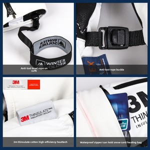 Gants isolés chauds d'usine pour l'hiver, pour hommes et femmes, imperméables, compatibles écran tactile, coupe-vent, doublés polaire pour le snowboard et le <span class=keywords><strong>ski</strong></span> - Product Image 3