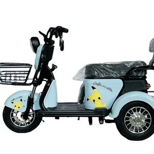 Triciclo Eléctrico Familiar de Pasajeros de Largo Alcance, Scooter Eléctrico de 3 Ruedas con Asiento para Bebé - Product Image 1