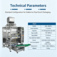 Multifunctionele 4/6-baans 10g 15g 20g ijslollystokjes milkshake probiotische drankjes zakjes verpakkingsmachine multilane verpakkingsmachine