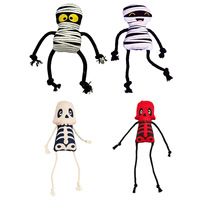 Jouet pour chat Halloween Mummy Skull, résistant aux morsures, apaisant, durable, nœud en corde, couineur, peluche, en stock