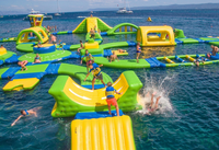 Vente en gros : Toboggan aquatique gonflable commercial 3x4x1.3m, parc aquatique Rock and Roll, parcours d'obstacles flottant pour piscine et lac