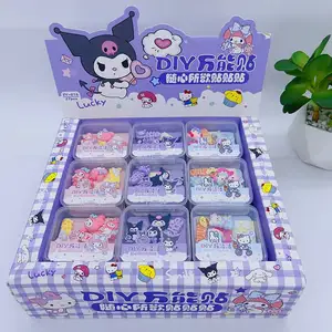 Vente en gros d'autocollants créatifs Kuromi mignons de dessin animé My Melody faits à la main en résine 3D autocollants Sanrio pour filles et enfants