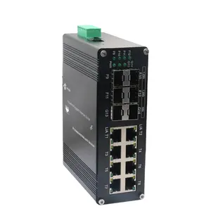 Quản lý Gigabit chuyển 8 cổng 101001000M RJ45 + 4x1G SFP + 2x10G SFP + Cổng Din Rail công nghiệp Ethernet chuyển đổi