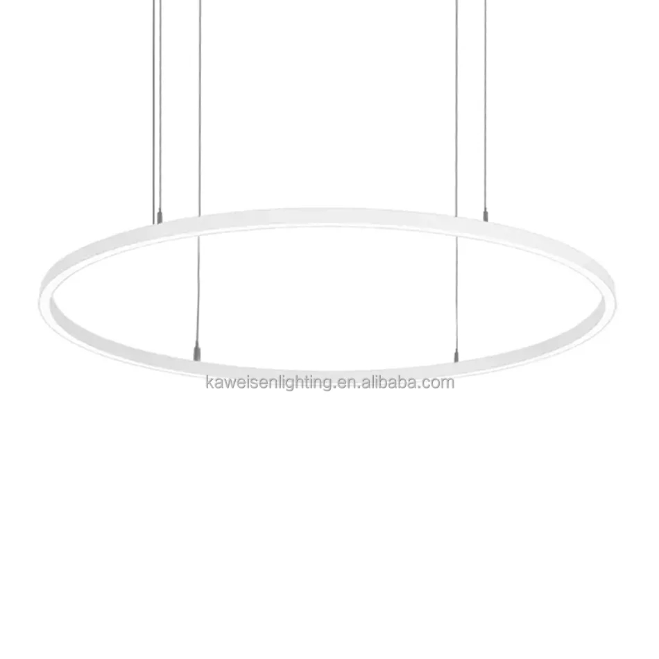 China Leverancier Cirkelvormige Hangende Lamp Indoor Ring Direct & Indirecte Armatuur 60*35Cm Ovaal Aluminium Profiel Opgehangen Ring Licht