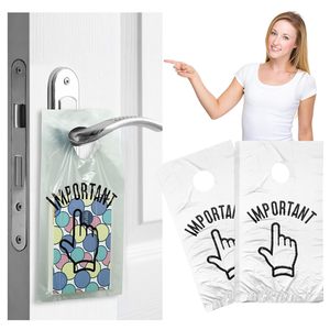 Clear Plastic <b>Door</b> Hanger Bags 6 X 12 Inch With Cut Out Hole For Doorknob Newspaper Holder Waterproof Opp Bag Rectangular Shape - Product Image 1
