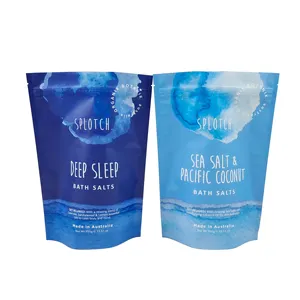 Factory Wholesale Resealable Self-standing Plastic Bath Salt Mylar Bag For Natural Ocean Sea Bath Salt Packaging