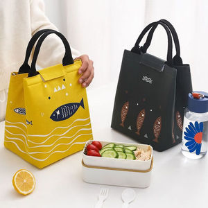 Sac à déjeuner isotherme mignon de grande capacité, durable, imperméable, avec motif de poisson, pliable, en <span class=keywords><strong>Oxford</strong></span>, avec poignées - Product Image 2