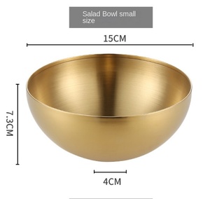 Dfu247 Bạc Vàng thép không gỉ Salad trứng trộn bát tròn - Product Image 6