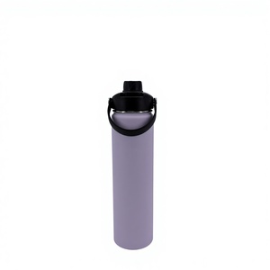 Bouteille d'eau isotherme en acier inoxydable à double paroi de 750 ml (24 oz) sans BPA avec couvercle à paille et poignée, anti-fuite, pour la gym, le fitness et les voyages - Product Image 2