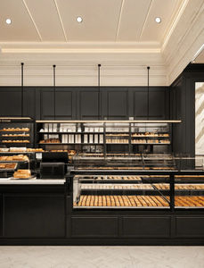 Vitrina de Madera para Panadería con Logotipo Personalizado, Iluminación LED, Impermeable y Ecológica, Mostrador de Pastelería Moderno para Tiendas Minoristas - Product Image 4