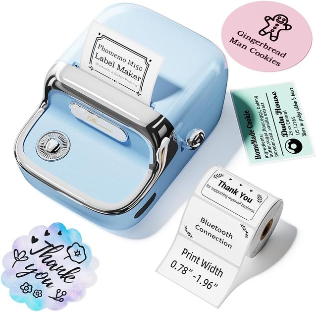 Phomemo M150 Wireless Label Maker Machine Sticker Printer for Small Business Shipping Logistics & Mailing Express Delivery