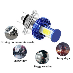 Phare avant de moto H4 à LED quatre faces 900LM 10W 12-80V, large plage de tension, en aluminium blanc, pour modification et mise à niveau - Product Image 3