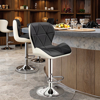 Tabouret de bar moderne et luxueux pour la maison Chaise haute réglable Dossier confortable en cuir synthétique pour la salle à manger Cuisine Salle de sport Salon