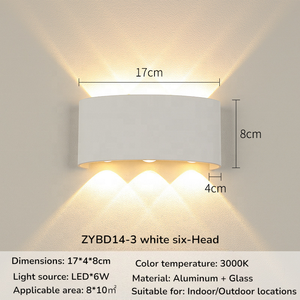 โคมไฟติดผนัง LED ทันสมัย สำหรับภายในและภายนอกอาคาร ให้แสงสว่างขึ้นลง เหมาะสำหรับตกแต่งบ้าน - Product Image 5