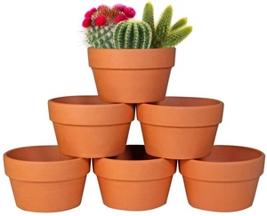 Vente d'usine Pots de fleurs en terre cuite minimalistes avec trou de drainage pour plantes succulentes et cactus, utilisation intérieure et extérieure, suspendus ou au sol - Product Image 6