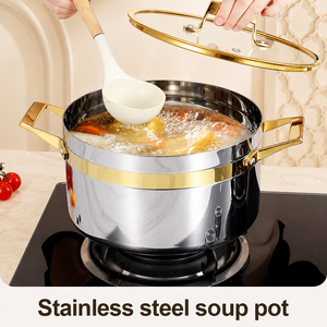 Set di Pentole Antiaderenti in Acciaio Inox 304 a Tre Strati, 10 Pezzi, Design Moderno Classico, Manici Premium Neri, per Induzione e Gas - Product Image 2