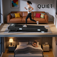 Tapis de course compact et portable avec roues pour la maison, le bureau et la marche – Appareil de fitness