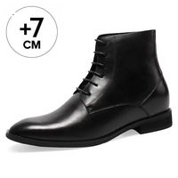 Bottes en cuir véritable pour hommes, imperméables, rehaussantes de 7 cm, vente en gros d'usine, haute qualité, personnalisables