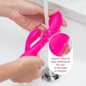 Body-Safe Silikon Voll wasserdichtes USB-wiederauf lad bares Dual-Vibrations massage gerät 10 Vibrations einstellungen Kaninchen <span class=keywords><strong>vibrator</strong></span> für Frauen - Product Image 4