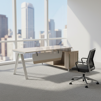 Bureau de direction moderne en forme de L, panneau MDF écologique norme nationale E1, résistant à l'eau, armoire de rangement modulaire
