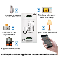 Interruptor Inteligente Wifi Tuya 16A de 2 Vías con Temporizador, Automatización Inalámbrica Smart Life, Compatible con Alexa y Google Home, Red NFC, 10A Máx., Mini