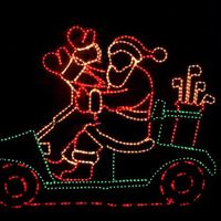 Buen precio iluminación navideña 2D Santa decoración navideña al aire libre impermeable decorativo motivo de calle Led