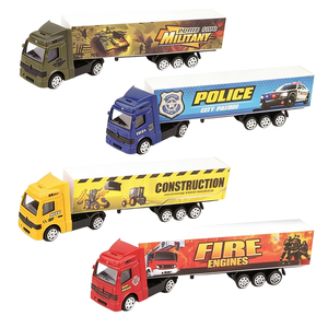 KSF 1:64 Camion jouet miniature en alliage métallique <span class=keywords><strong>vert</strong></span> bleu jaune rouge OEM avec <span class=keywords><strong>remorque</strong></span> et conteneur coulissant - Product Image 1