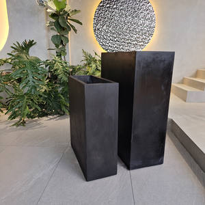 Pots à fleurs en fibre de verre sur mesure, grande taille, vente en gros, protection des plantes en extérieur avec trous de drainage, écologiques, durables - Product Image 5