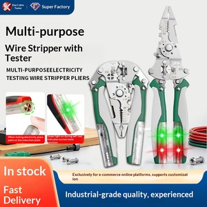 Dénudeur de fils multifonctionnel en acier inoxydable, directement de l'usine, spécial électricien, pour dénuder, enrouler et mesurer les câbles. - Product Image 1