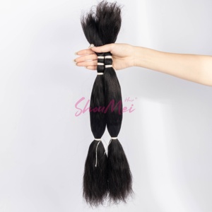 ช่อต่อผมสำหรับผมเปียแบบ Boho Goddess ช่อต่อผมสีดำธรรมชาติจาก12A อินเดีย - Product Image 4
