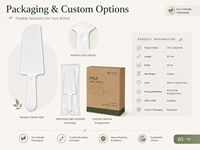 Couteau à gâteau jetable écologique et biodégradable OK Compost CPLA 187 mm, sans danger pour les aliments, vente en gros pour les fêtes
