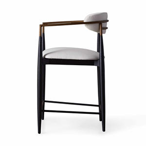 Vente en gros de chaises hautes nordiques de bar en métal en tissu pour la cuisine et le restaurant - Product Image 6