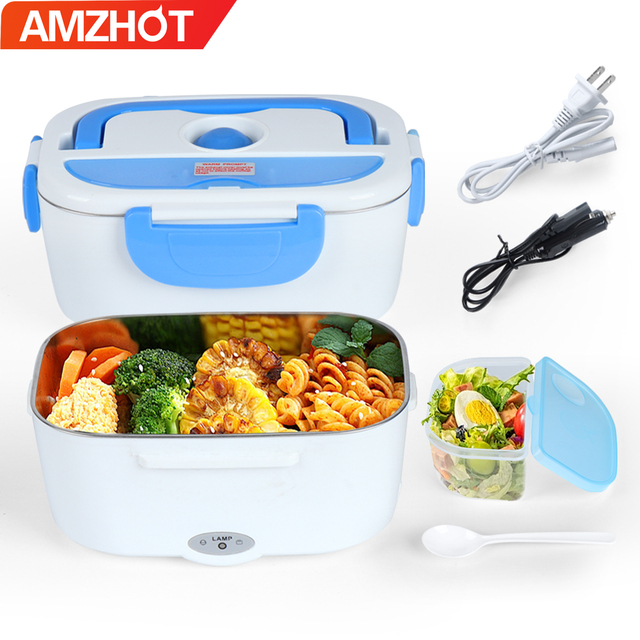 B10-1174 Custom LOGO Stainless Steel Electric Lunch Box Car and Home Use Heating Food Warmer Heating Food Portable