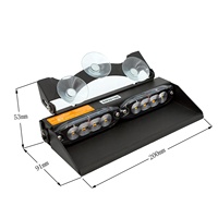 Luz de Visor LED de 8 Leds, ECE R65, Destello Único, SAE J595 Clase 1, 19 Patrones, 12-24V, Cable de 3M, Conector para Cigarrillos, Ventosa, 2 Años de Garantía