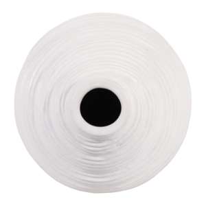 Vaso in ceramica rotondo bianco a coste, decorazione moderna per soggiorno, camera da letto, ufficio, esposizione su tavolo - Product Image 6
