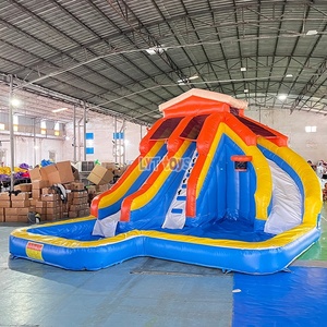 Toboggan aquatique gonflable pour enfants certifié CE, double piste, pour <span class=keywords><strong>location</strong></span> commerciale en extérieur, <span class=keywords><strong>avec</strong></span> <span class=keywords><strong>piscine</strong></span> - Product Image 1
