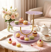 Support à gâteau en verre à 3 niveaux pour la présentation de desserts de mariage et la décoration de fête