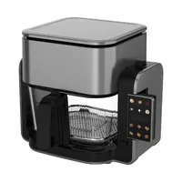 Friteuse à air numérique pliable en verre 4L OEM/ODM avec plaque de cuisson, protection contre la surchauffe, sans huile, multifonction pour usage domestique et hôtelier