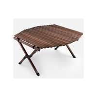 Table de camping portable HISPEED pour l'extérieur, pliable, en bois de hêtre, avec sac de transport, robuste et stable