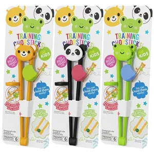 Palillos de entrenamiento para bebés, de plástico PP brillante, con diseño de dibujos animados, para que los niños practiquen la alimentación, 23.6g - Product Image 1
