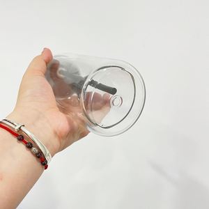 Lot de 25 verres à double paroi pré-perforés de 12 oz et 15 oz, type globe à neige, avec couvercle en plastique et paille, pour sublimation par transfert thermique, entrepôt USA - Product Image 2