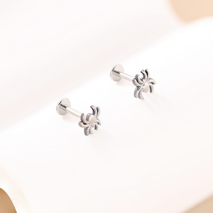 Spider Labret Stud | 316L Stainless Steel Hypoallergenic Body <b>Piercing</b> <b>Earring</b> Trendy Jewelry for Men - Product Image 3