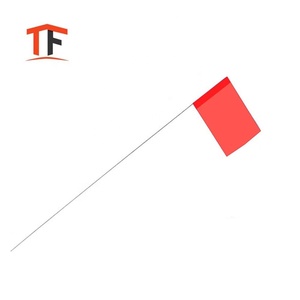 Pvc carré imprimé Orange rouge bleu signe chasse champ fil <span class=keywords><strong>enquête</strong></span> marquage drapeaux d'avertissement pour le marquage - Product Image 5