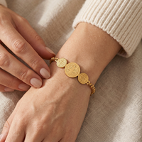 Bracelet en acier inoxydable avec médaille de Saint Benoît, chaîne en or, bijoux catholiques San Benito avec carte