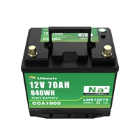 Baterai Ion Natrium OEM ODM 12V 70Ah, Baterai Starter Mobil, CCA Tinggi, BMS Pintar, Baterai Penggerak untuk Mobil, SUV, Truk