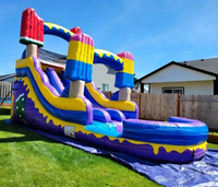 Toboggan aquatique gonflable commercial de 25 x 13 pieds sur le thème des glaces, en PVC de 18 oz, de qualité professionnelle, pour la location